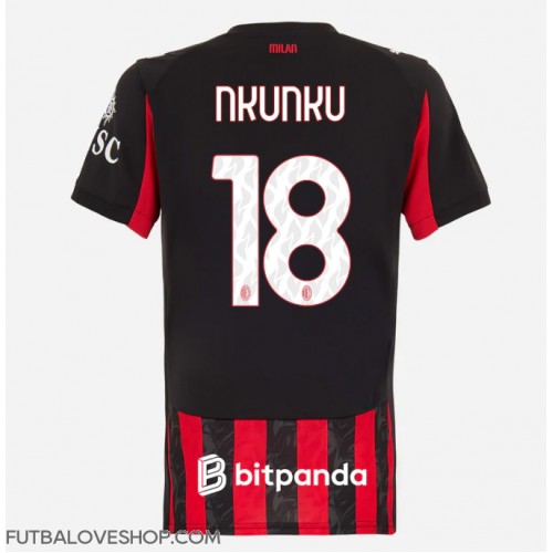 Dres AC Milan Christopher Nkunku #18 Domáci pre Ženy 2025-26 Krátky Rukáv